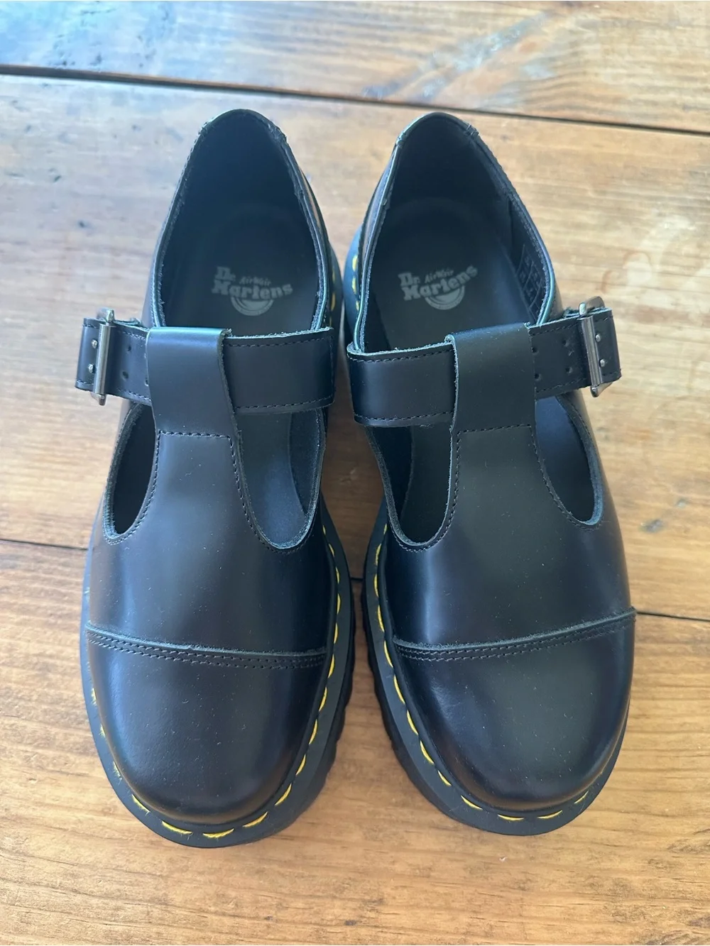 Dr Martens Bethan Black Platform Mary Jane Shoes Size 7